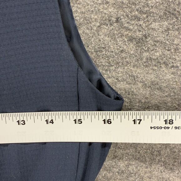 H&M Blazer Women 6 Blue Open Front Belted Sleeveless Lined Long Classic Fit - Picture 5 of 7